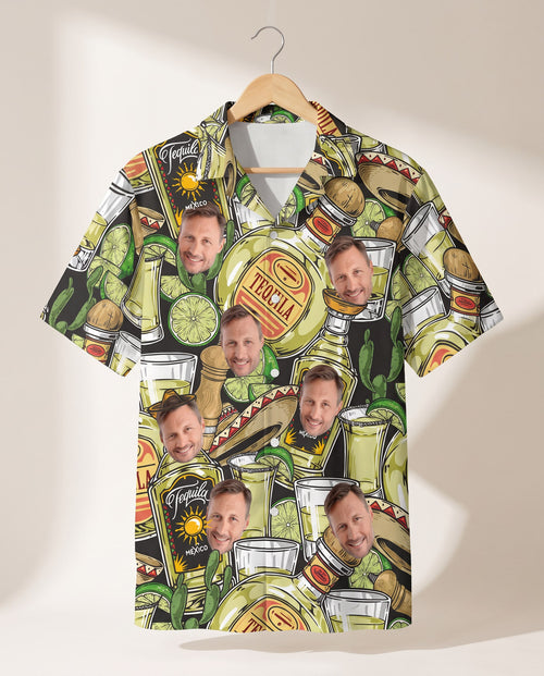 Tequila Tasting personalized Hawaiian shirt printed with customer faces
