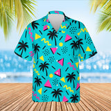 80s Memphis Ugly Hawaiian Shirt print before personalizing, front view