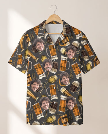Aloha Brews personalized Hawaiian shirt printed with customer faces