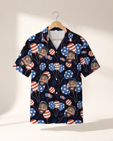 American Pride USA personalized Hawaiian shirt printed with customer faces