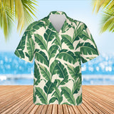 Banana Leaf Island Hawaiian Shirt print before personalizing, front view