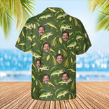 Bass & Lures Fishing Hawaiian Shirt with custom faces, back view