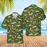 Bass & Lures Fishing Hawaiian Shirt with custom faces, front and back