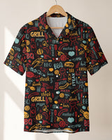BBQ Royale Night Hawaiian shirt print before personalizing