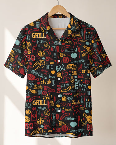 BBQ Royale Night Hawaiian shirt print before personalizing