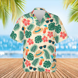 Beach Hat Tropical Hawaiian Shirt print before personalizing, front view