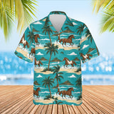 Beach Horse Hawaiian Shirt print before personalizing, front view