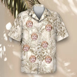 Beige Island Breeze custom Hawaiian shirt with photos, example 2
