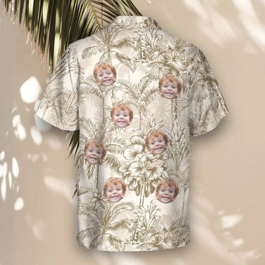 Beige Island Breeze custom Hawaiian shirt with photos, example 3