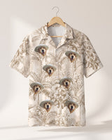 Beige Island Breeze personalized Hawaiian shirt printed with customer faces
