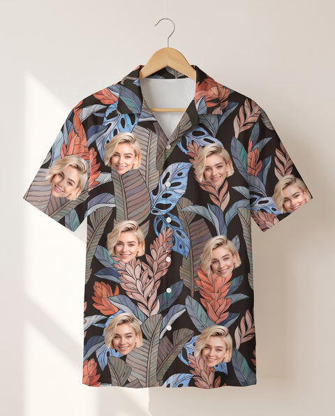 Bird of Paradise Silk Tropical personalized Hawaiian shirt printed with customer faces