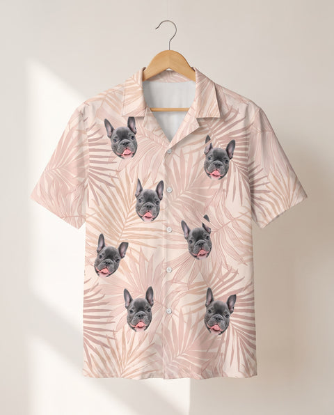 Blush Tropics personalized Hawaiian shirt printed with customer faces