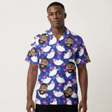 Boo Ghost Halloween custom Hawaiian shirt with photos, example 1