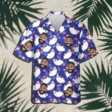 Boo Ghost Halloween custom Hawaiian shirt with photos, example 3