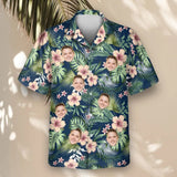 Botanical Tropical Florals custom Hawaiian shirt with photos, example 2