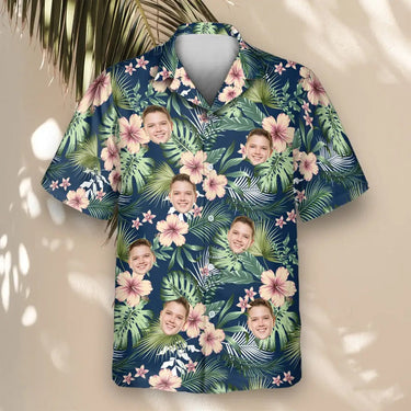 Botanical Tropical Florals custom Hawaiian shirt with photos, example 2