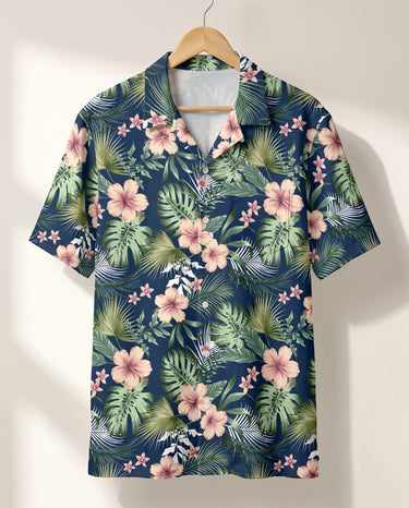Botanical Tropical Florals Hawaiian shirt print before personalizing