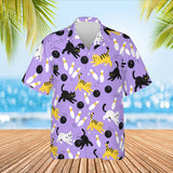 Bowling Cats Hawaiian Bowling Shirt print before personalizing, front view