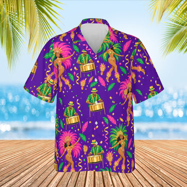 Carnival Caribbean Style Hawaiian Shirt print before personalizing, front view