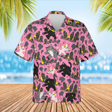 Cat Kaiju Hawaiian Shirt print before personalizing, front view