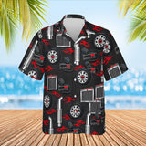 Chrome Parts Trucker Hawaiian Shirt print before personalizing, front view