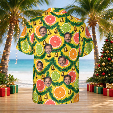 Citrus Garland custom Christmas Hawaiian shirt with photos, back view