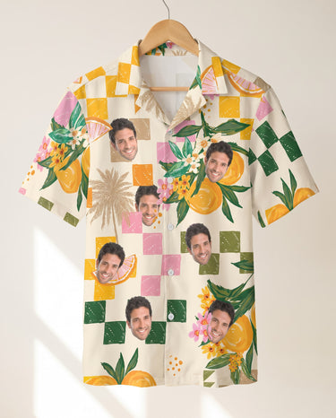 Citrus Splash personalized Hawaiian shirt printed with customer faces