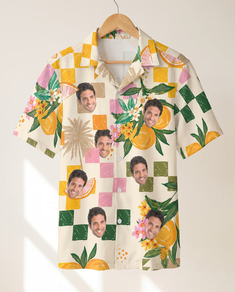 Citrus Splash personalized Hawaiian shirt printed with customer faces