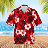 Classic Pareo Hibiscus Aloha Shirt print before personalizing, front view