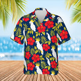 Cockatoo Tropical Hawaiian Shirt print before personalizing, front view