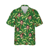 Coconut Palm Island Hawaiian Shirt personalized with printed faces, front view