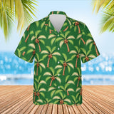 Coconut Palm Island Hawaiian Shirt print before personalizing, front view
