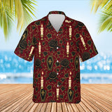 Coffin Garden Goth Hawaiian Shirt print before personalizing, front view