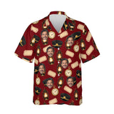 Conductor Train Hawaiian Shirt personalized with printed faces, front view