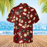 Conductor Train Hawaiian Shirt with custom faces, back view