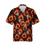 Critical Hit Dice RPG Hawaiian Shirt personalized with printed faces, front view