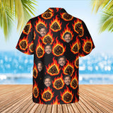 Critical Hit Dice RPG Hawaiian Shirt with custom faces, back view