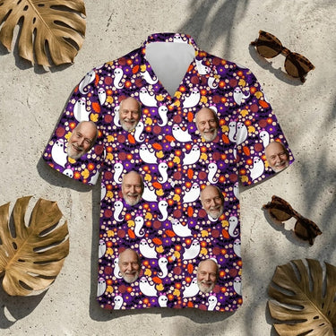 Cute Ghost Halloween custom Hawaiian shirt with photos, example 3