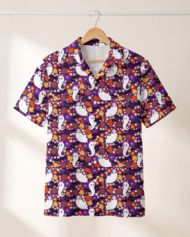 Cute Ghost Halloween Hawaiian shirt print before personalizing