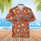Desert Bloom Mustang Horse Hawaiian Shirt print before personalizing, front view
