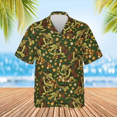 Dice Goblin RPG Hawaiian Shirt print before personalizing, front view