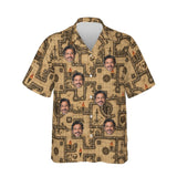 Dungeon Map RPG Hawaiian Shirt personalized with printed faces, front view
