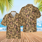 Dungeon Map RPG Hawaiian Shirt with custom faces, front and back