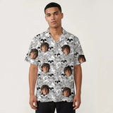Edgy Skull Surf custom Hawaiian shirt with photos, example 3