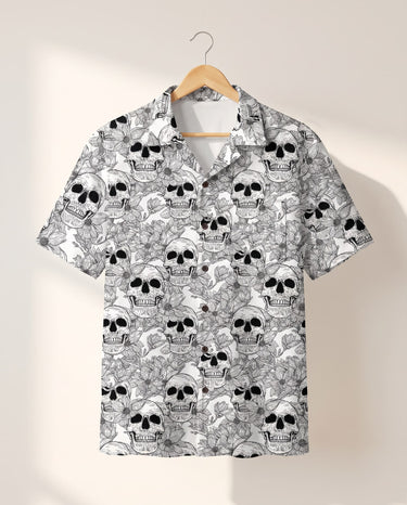 Edgy Skull Surf Hawaiian shirt print before personalizing
