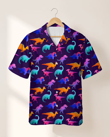 Electric Neon Dinosaur Hawaiian shirt print before personalizing