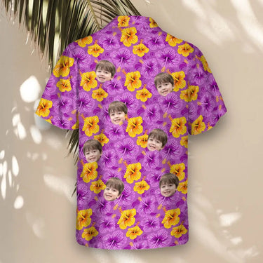 Enchanted Hibiscus Garden custom Hawaiian shirt with photos, example 1
