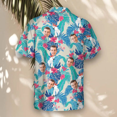 Exotic Cockatoo Paradise custom Hawaiian shirt with photos, example 1