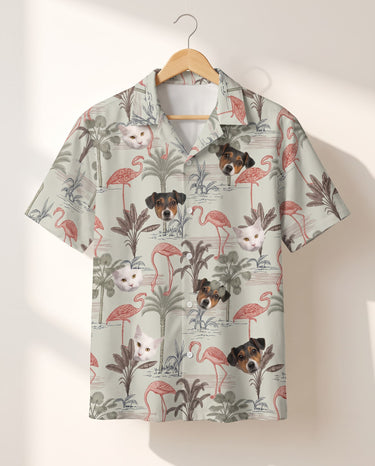 Exotic Jungle personalized Hawaiian shirt printed with customer faces