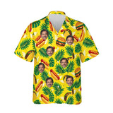 Fast Food Paradise Ugly Hawaiian Shirt personalized with printed faces, front view
